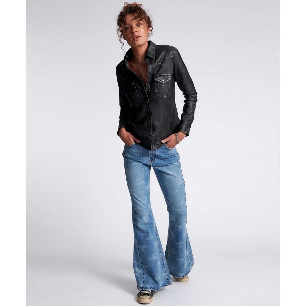 One Teaspoon NWT Marines‎ Mid Waist Flared Denim Jeans - Medusa Sz:28X32 Ret$180